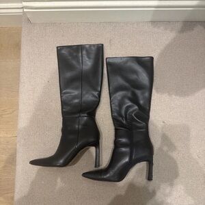 ASOS Black Leather Heeled Boots